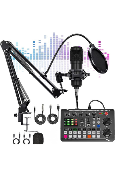 GreaTech Profesyonel Podcast Mikrofon ve Ses Katı Seti Stüdyo Yayıncı Condens...