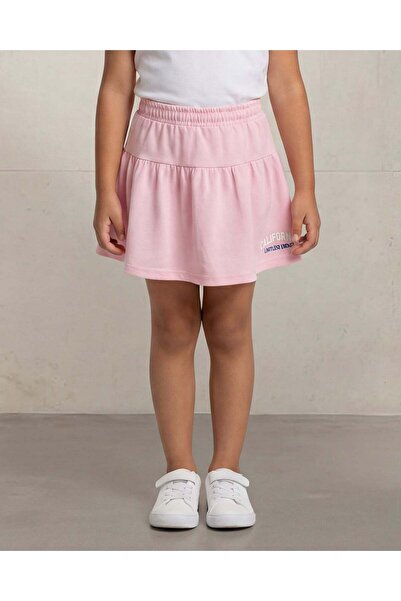 REDTAG Girls Pale Pink Placement Print Tiered Skirt