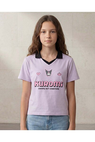 REDTAG Senior Girls Purple Kuromi Boxy T-Shirt