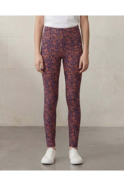 REDTAG Senior Girls Burgundy Floral Skinny Fit Leggings