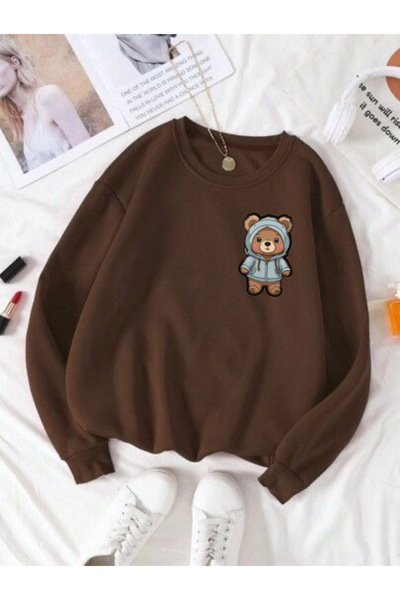 SERAH BUTİK ΠΑΙΔΙΚΟ ΦΟΥΤΕΡ ΜΕ ΣΤΑΜΠΑ ΓΛΥΚΟΥ ΑΡΚΟΥΔΑΚΙΟΥ ΚΑΙ 3 ΝΗΜΑΤΑ ΚΛΩΣΤΩΝ