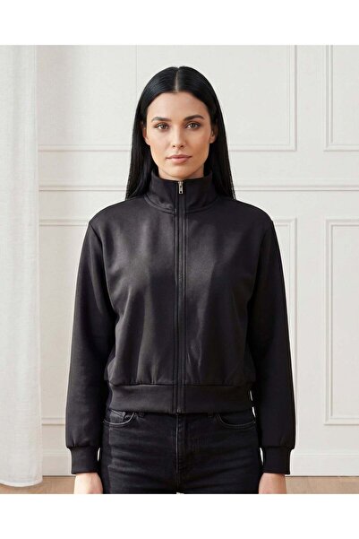 REDTAG Women Black Active Sweatshirt