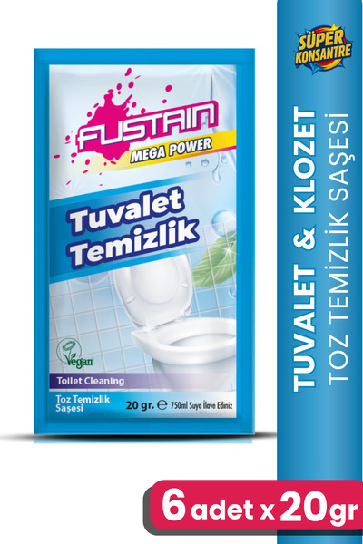 FUSTAIN 6'lı Ultra Konsantre Tuvalet & Klozet Temizleyici Toz Saşe - Toplam 4...