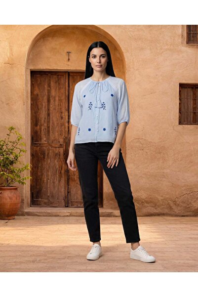 REDTAG بلوزة نسائية زرقاء كاجوال