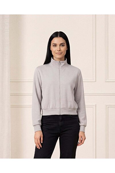 REDTAG Women Grey Active Sweatshirt