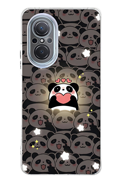 FLAMENKO حافظة هاتف شفافة بنمط الباندا اللطيف متوافقة مع هاتف هواوي نوفا 9 SE