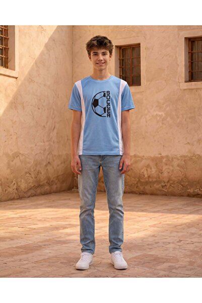 REDTAG تيشيرت رياضي أزرق للأولاد الكبار