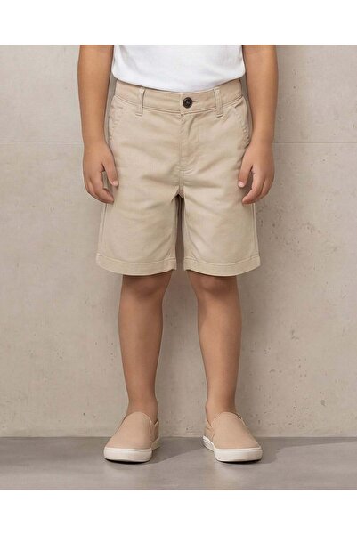 REDTAG Boys Beige Regular Fit Chino Shorts