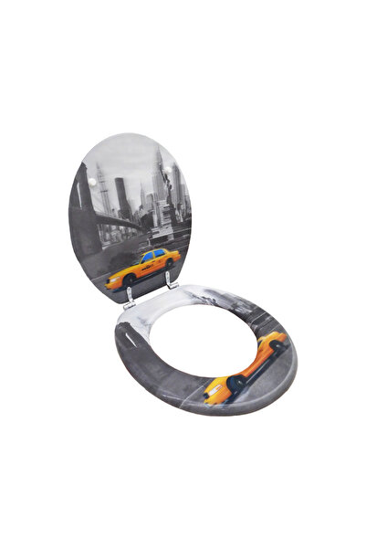 regata Husă de toaletă, MDF, imprimare 3D cu taxi, 44x38 cm (C212)