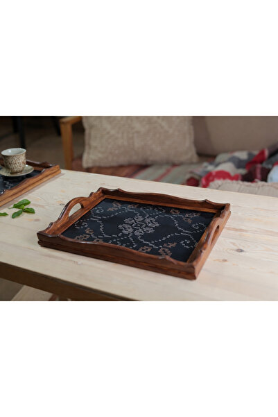 çalıkuşu hediyelik eşya Tel Kırma İşlemeli Ahşap Tepsi