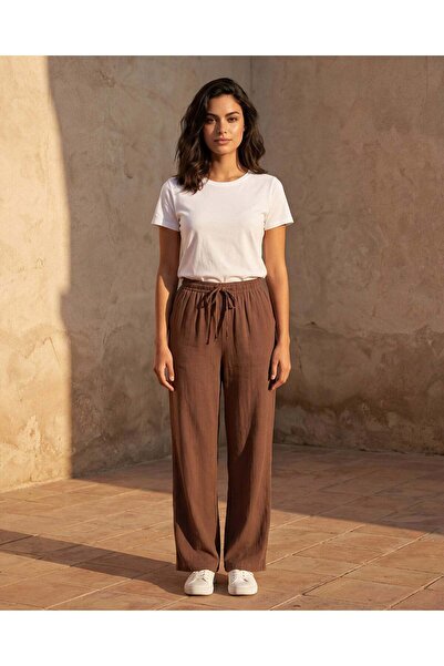 REDTAG Women Brown Wide Leg Casual Trouser