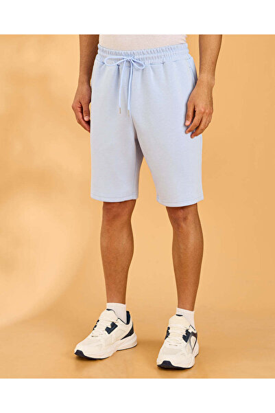 REDTAG Men Blue Solid Active Shorts