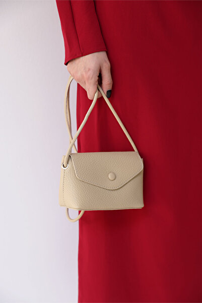 LUTVELIZADE Bag 2617 - Small Mink Women's Bag with Leather Look Cover