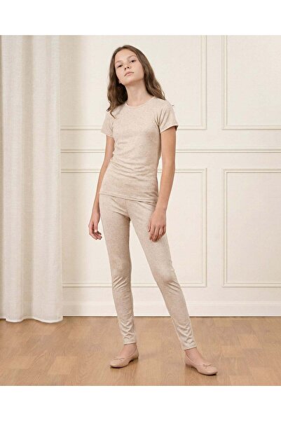 REDTAG Senior Girls Beige Pyjama 2 Piece Set