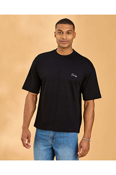 REDTAG Men Black Printed T-Shirt