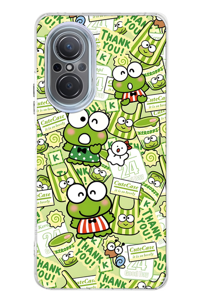 FLAMENKO حافظة هاتف شفافة بنمط الضفدع اللطيف متوافقة مع هاتف هواوي نوفا 9 SE