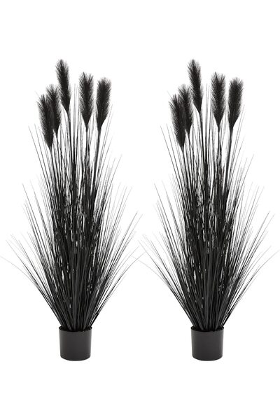 OEM Iarbă Pampas Artificială în Ghiveci - Set 2 Bucăți, Aspect Realist - 150 ...