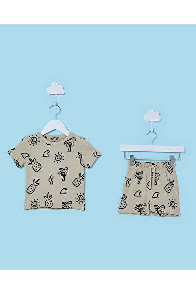 REDTAG طقم بيجاما للأطفال الرضع من 4 قطع باللونين الأسود والرمادي من جود فايبز