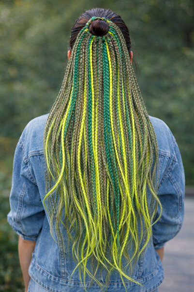 YASEMİN KAPLAN مشبك شعر أفريقي محبوك - نموذج ضفائر طويلة قابلة للتركيب والإزالة