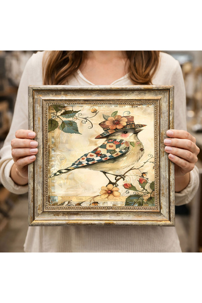 woodsia Decorative Framed Square Painting Dk0272