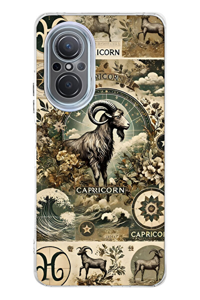 FLAMENKO Huawei Nova 9 Se Compatible Capricorn Patterned Transparent Phone Case