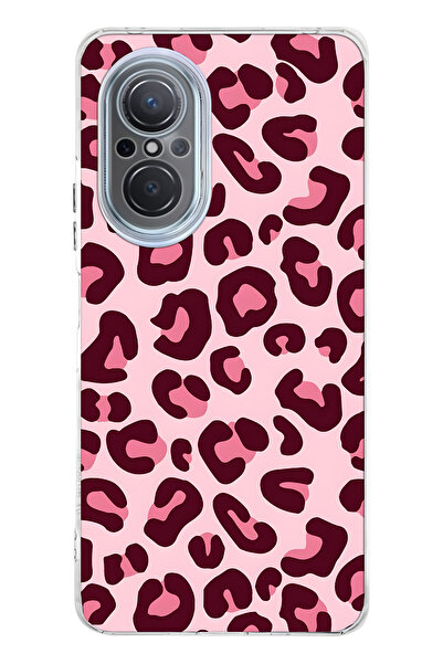 FLAMENKO حافظة هاتف شفافة بنمط الفهد الوردي متوافقة مع هاتف هواوي نوفا 9 SE