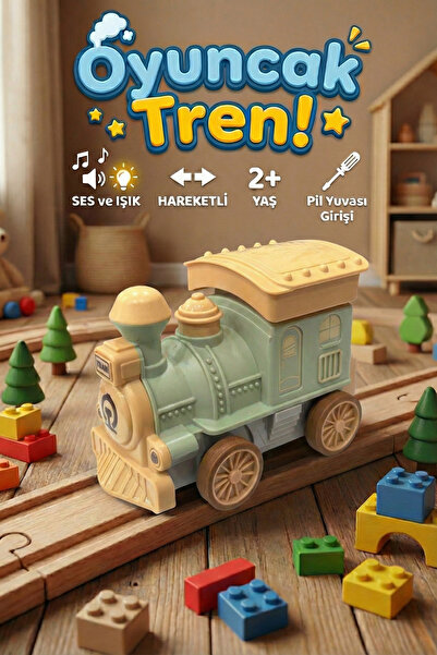 craftivio Sesli ve Işıklı Bas Bırak Oyuncak Tren Hareketli Eğitici Lokomotif ...