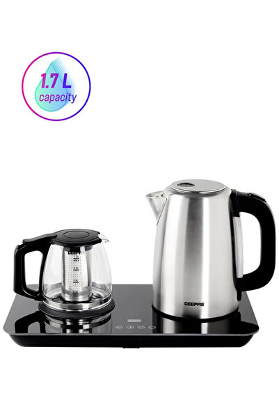 Geepas 2-In-1 Digital Tea Maker | 1.7L | 1800W | Temp Control | Black/Silver ...