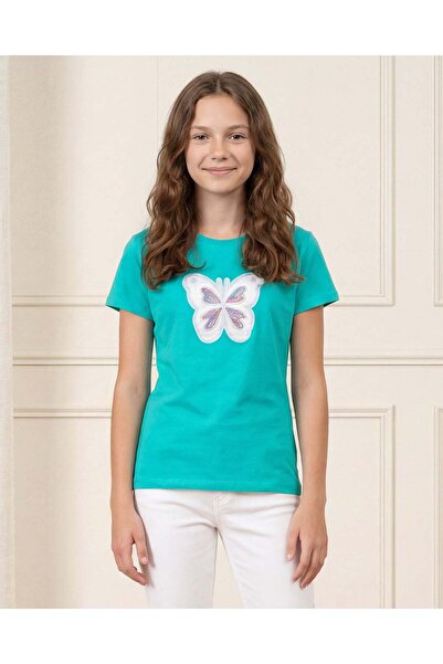 REDTAG تيشيرت بأكمام قصيرة مطبوع عليه شعار الطالبات في المرحلة الثانوية