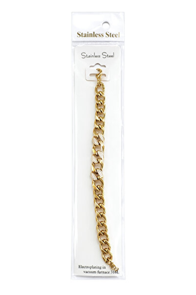 GLOW ACCESSORIES BAE سوار من الفولاذ المقاوم للصدأ مرصع بالأحجار الكريمة