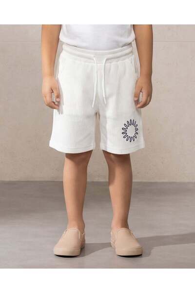 REDTAG Boys White Printed Shorts