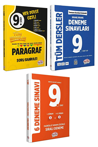 Editör Yayınevi Editör 9. Sınıf Tüm Branşlar Paragraf Soru Bankası + Genel 15...