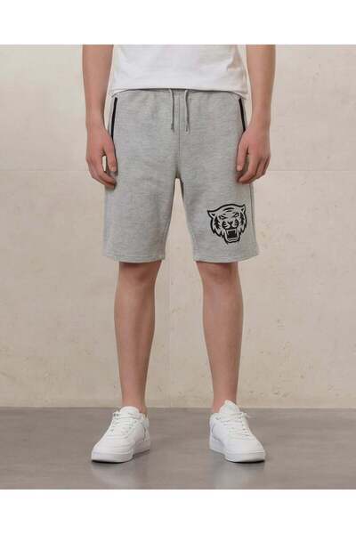 REDTAG Senior Boys Grey Printed Active Shorts