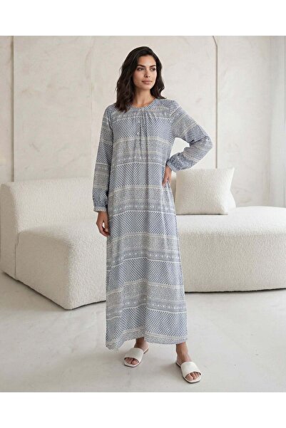 REDTAG قميص نوم نسائي أزرق فاتح مطبوع بالكامل