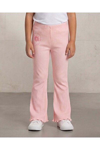 REDTAG بنطلون ضيق وردي سادة للبنات بقصة واسعة من الأسفل