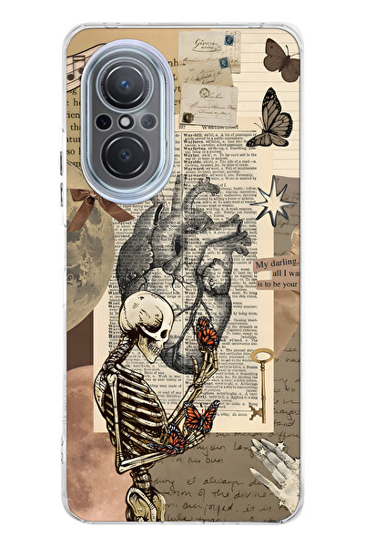 FLAMENKO حافظة هاتف شفافة متوافقة مع هاتف هواوي نوفا 9 SE بتصميم هيكل عظمي ون...