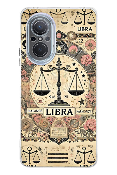 FLAMENKO Huawei Nova 9 Se Compatible Libra Patterned Transparent Phone Case