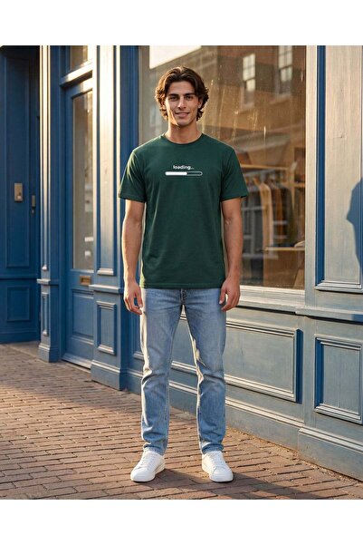 REDTAG Men Green Printed T-Shirt
