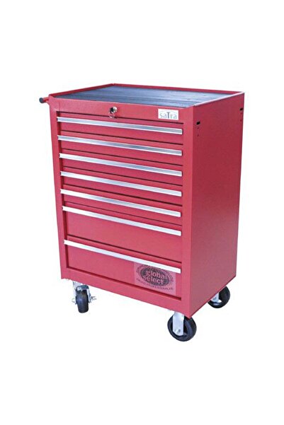 GLOBAL TOOLS UNEQUIPED METAL CABINET FOR TOOLS WITH 7 DRAWERS RED, WITH SATRA...