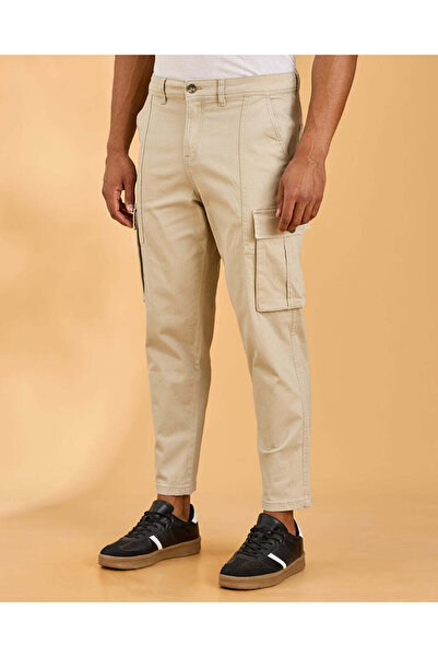REDTAG بنطلون كارجو رجالي بيج