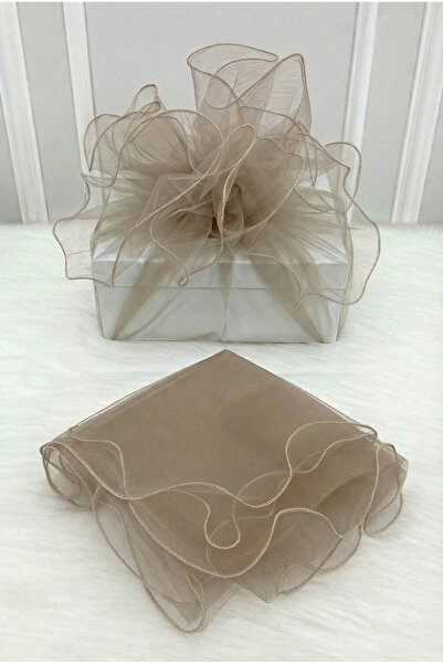 ZEYMERADE تول مزين بالمينك مع حواف أوفرلوك، حقيبة هدايا للعروس والعريس لحفلات...