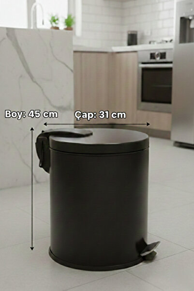 Bürke 30 Liter Black Trash Can Stainless Pedal Trash Bin 30 Lt Office Luxury ...