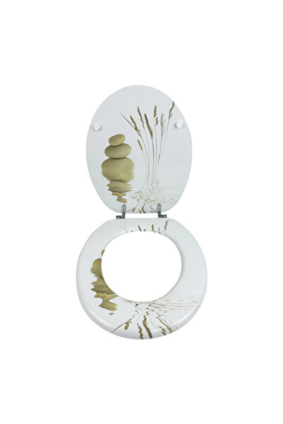regata Husă WC Wellness din MDF, Imprimeu 3D cu Natură, Închidere Standard, 4...