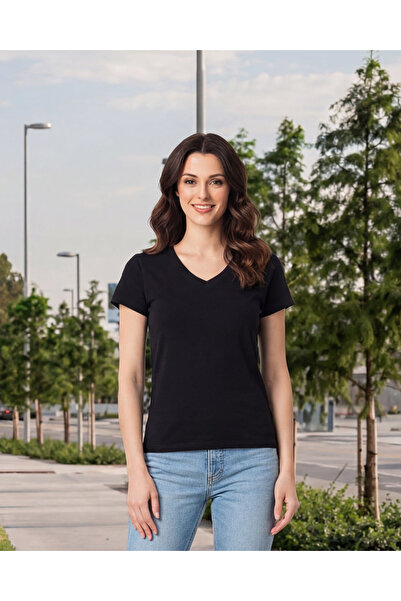 REDTAG Women Black Short Sleeve T-Shirt