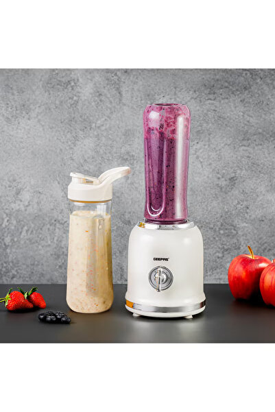 Geepas Personal Blender 300W | 0.6L | 2 Speeds + Pulse | 6 SS Blades | White ...