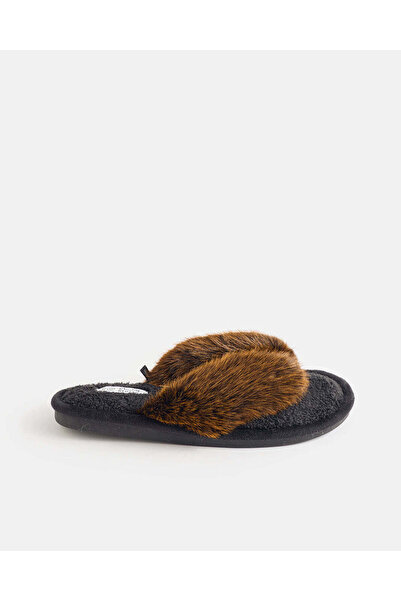 REDTAG Women Black And Brown Toe Post Slippers