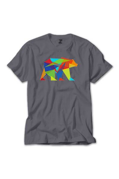 CrowsGate Tricou Bear Color Mozaic Gri