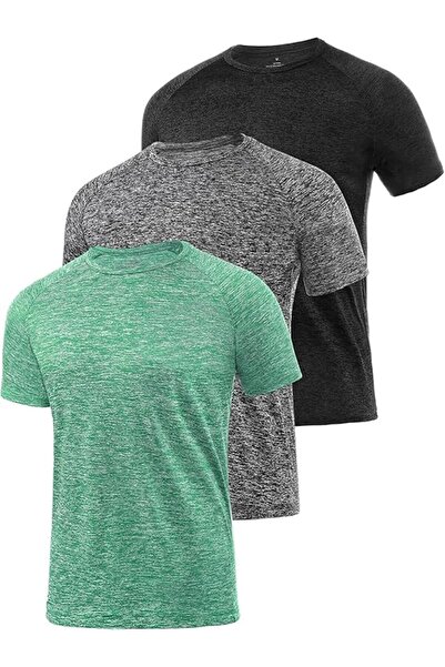 OEM Set of 3 Men's Sports T-Shirts - Quick Dry, Breathable, Gym - Size M, Mix...
