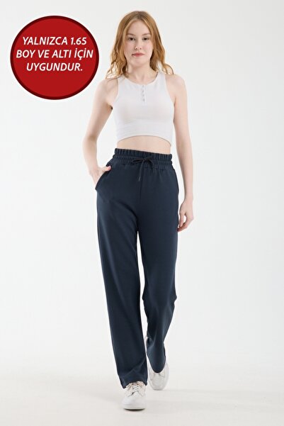 Warasiva Women's Smoked Plain Leg Modal Fabric Sweatpants with Waist Tie (Sui...