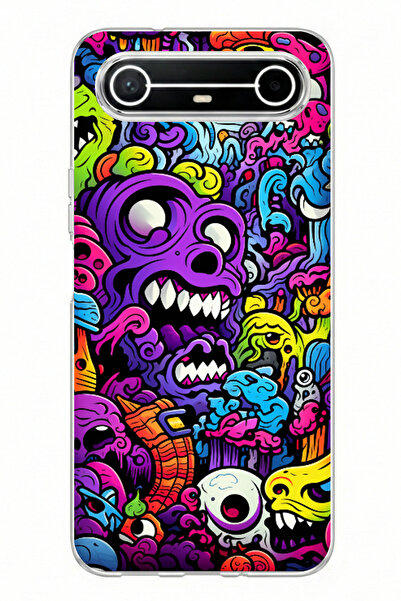 TechTree حافظة سيليكون مطبوعة بطبعة الوحوش الملونة من تكنو سبارك سليم 5G